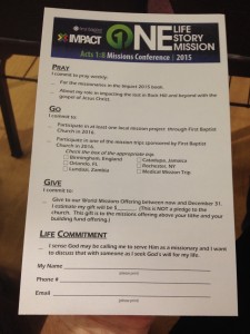commitment card