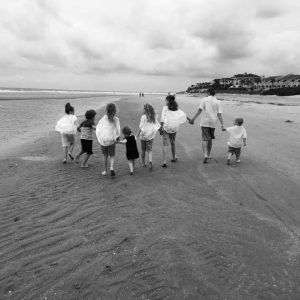 Grandkids walking on the beach